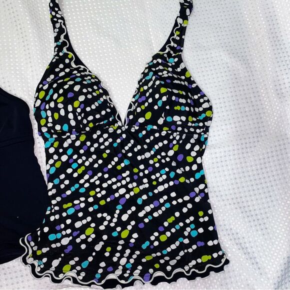 Profile Polka Dot Tankini Top Size 8 - Picture 1 of 1